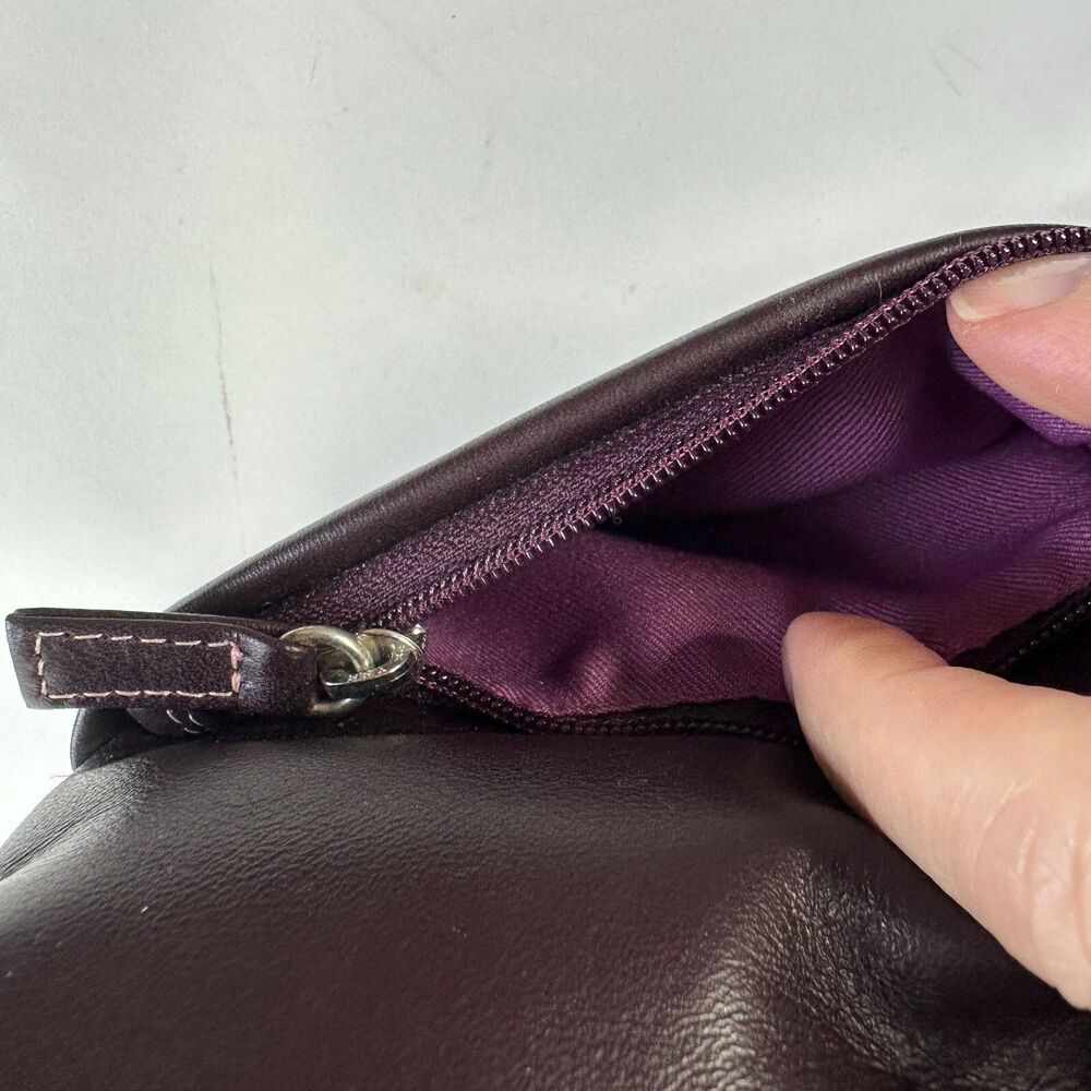 Mywalit Leather Crossbody Small Purse Multi Comp Travel Organizer Purple 8 x 5 - Picture 9 of 13